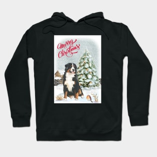 Bernese Mountain Dog Merry Christmas Santa Dog Hoodie